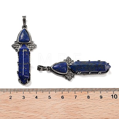 Natural Lapis Lazuli Sword Big Pendants G-Q163-08AS-02-1