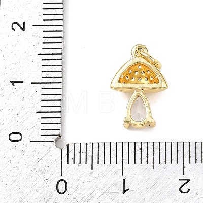 Brass Micro Pave Cubic Zirconia Charms KK-H525-03A-G-1