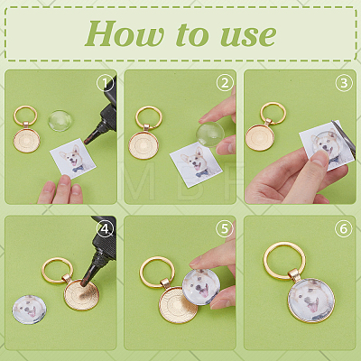 DIY Round Alloy Pendant Making Kits KEYC-FG00005-1