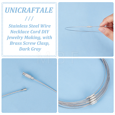 Unicraftale Stainless Steel Wire Necklace Cord DIY Jewelry Making TWIR-UN0001-03A-23-1