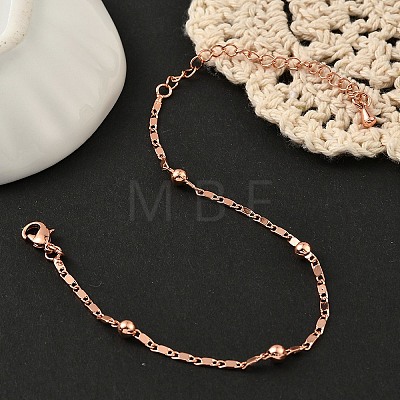 Rack Plating Brass Link Chain Bracelets for Women BJEW-G735-03RG-1