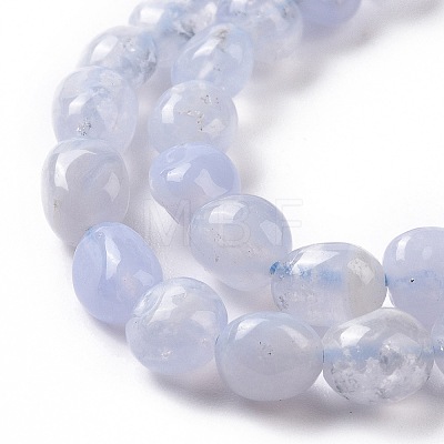 Natural Blue Chalcedony Beads Strands G-K203-26-1