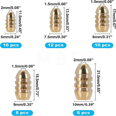 Brass Grooved Bullet Shape Weights Fishing Sinkers KK-FH0001-40G-1