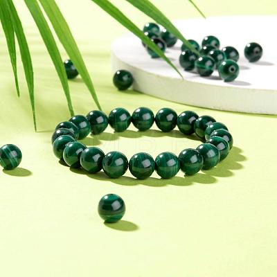 100Pcs 8mm Natural Malachite Round Beads DIY-LS0002-33-1