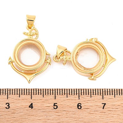 Rack Plating Brass Locket Pendants KK-F874-01G-12-1