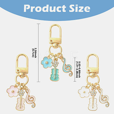 3Pcs Alloy Enamel Pendant Decorations HJEW-YW00299-1