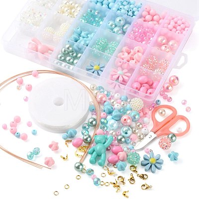 DIY Colorful Bead & Pendant Kid Jewelry Set Making Kit DIY-LS0004-07-1