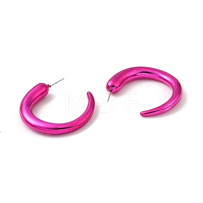 Horn Acrylic Stud Earrings EJEW-P251-01-1