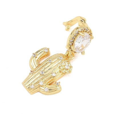 Brass Micro Pave Clear Cubic Zirconia Pendants KK-Z151-12G-01-1