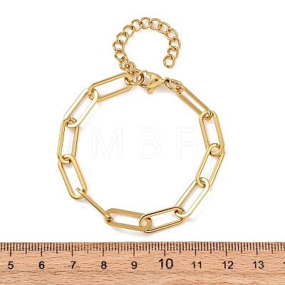 304 Stainless Steel Paperclip Chain Bracelets for Women BJEW-F536-22G-1
