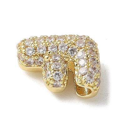 Brass Micro Pave Cubic Zirconia Beads KK-P290-61G-F-1