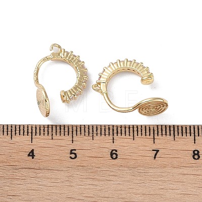 Brass with Cubic Zirconia Cuff Earrings Findings KK-B087-14G-1