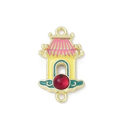 Alloy Enamel Chinese House Connector Charms PALLOY-R151-73G-01-1