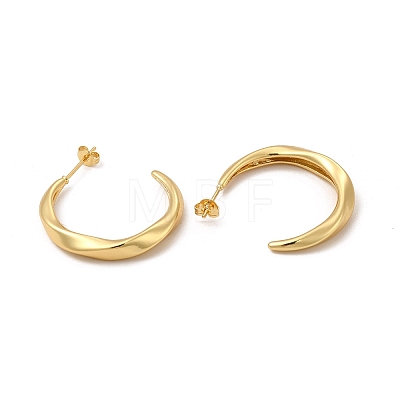 Rack Plating Brass Twist Ring Stud Earrings for Women EJEW-P221-49G-1
