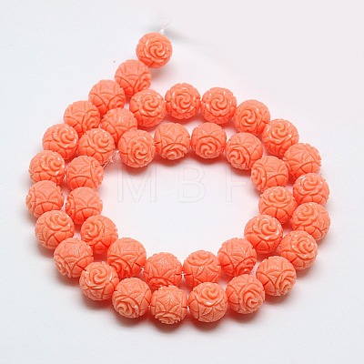 Synthetic Coral Beads Strands CORA-L032-10mm-08-1