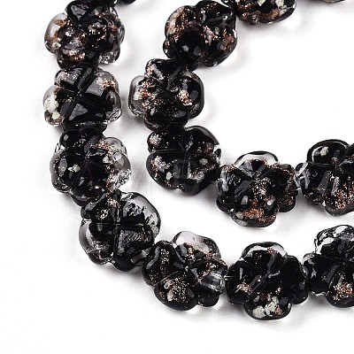 Luminous Handmade Gold Foil Glass Beads Strands FOIL-N029-01I-1