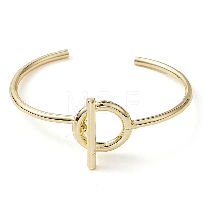 Ring Shape Brass Cuff Bangles BJEW-D039-41G-1