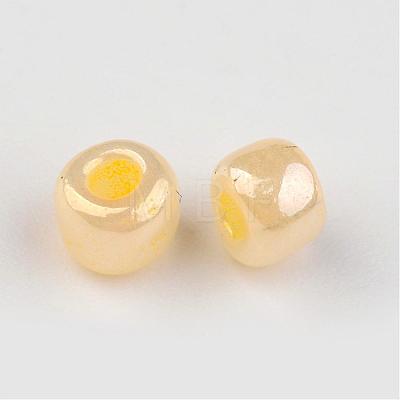 DIY Craft Beads 6/0 Ceylon Round Glass Seed Beads X-SEED-A011-4mm-153-1