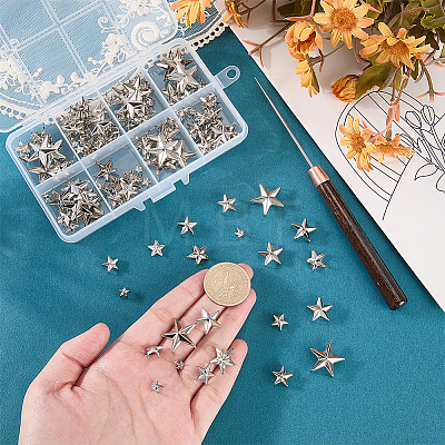 150Pcs 6 Styles Iron Rivets IFIN-CL0001-05P-1
