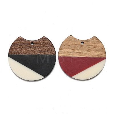 Two Tone Resin & Walnut Wood Pendants RESI-Q210-011A-B-M-1