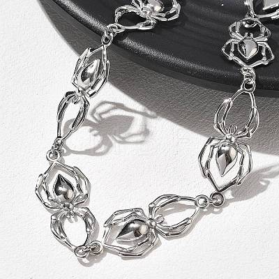 304 Stainless Steel Spider Link Chain Necklaces for Women Men NJEW-A043-06P-1