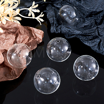 Handmade Two Holes Blown Glass Globe Beads BLOW-TA0001-02B-1