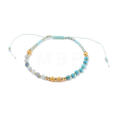 Adjustable Nylon Thread Braided Bead Bracelets BJEW-JB05593-01-1