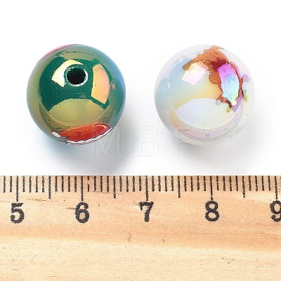 Christmas Theme UV Plating Acrylic Beads OACR-M022-02-1