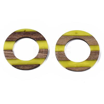 Resin & Walnut Wood Pendants RESI-R428-02B-1