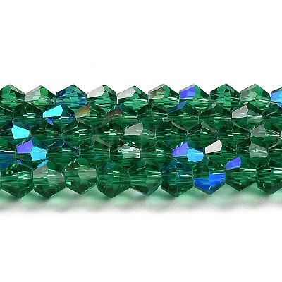 Transparent Electroplate Glass Beads Strands EGLA-A039-T4mm-L10-1