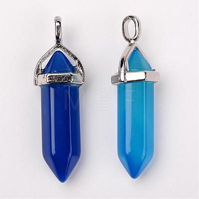 Natural Agate Double Terminated Pointed Pendants G-F295-05G-1