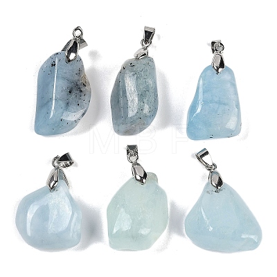 Natural Aquamarine Pendants G-H259-05P-A-1