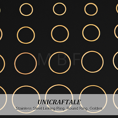 Unicraftale 32Pcs 4 Style 304 Stainless Steel Linking Ring STAS-UN0048-21-1