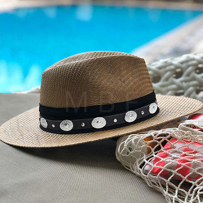 CHGCRAFT 4Pcs 4 Styles Imitation Leather Straw Hat Belt FIND-CA0009-12-1