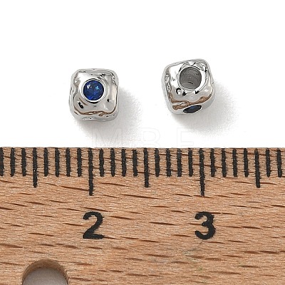 SHEGRACE Brass Cubic Zirconia Beads XGRQ4H909-682P-C-1