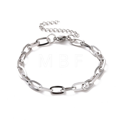 Non-Tarnish 304 Stainless Steel Cable Chain Bracelet for Men Women LS-BJEW-E031-05B-P-1