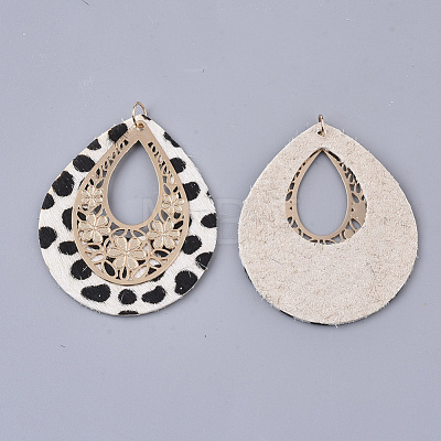 Eco-Friendly Cowhide Leather with Alloy Pendants FIND-N049-06-1