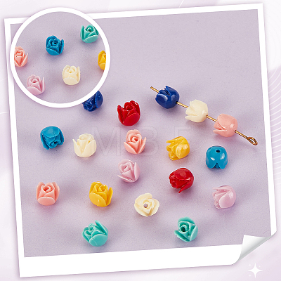 48pcs 8 colors Epoxy Resin Beads RESI-GA0001-28-1
