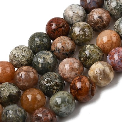 Natural Flower Agate Bead Strands G-B044-A01-03-A-1