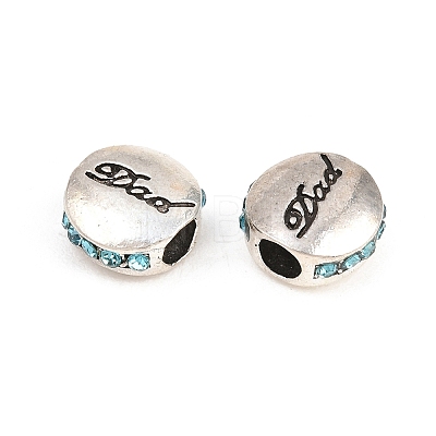 Father's Day Alloy Rhinestone European Beads FIND-NH0001-20AS-1