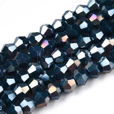 Opaque Solid Color Electroplate Glass Beads Strands LS-EGLA-A039-P2mm-B09-1