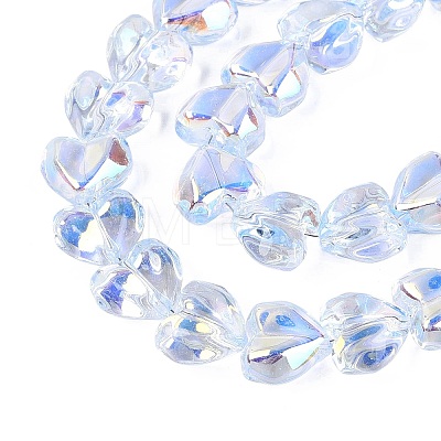 Electroplate Transparent Glass Beads Strands EGLA-N056-01A-02-1