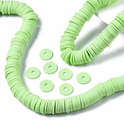 Flat Round Handmade Polymer Clay Beads CLAY-R067-12mm-24-1