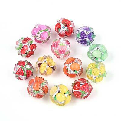 Fruit Round Resin Beads RESI-T059-03M-1