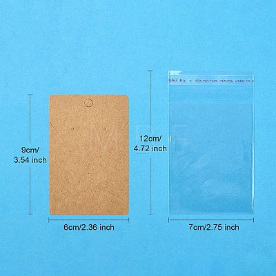 30Pcs Rectangle Paper One Pair Earring Display Cards with Hanging Hole DIY-YW0008-55B-1