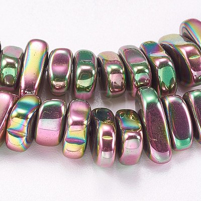 Electroplated Non-magnetic Synthetic Hematite Beads Strands G-P367-G10-1
