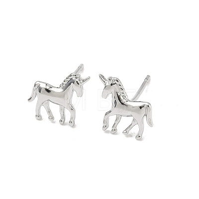 Brass Stud Earrings EJEW-F403-07P-1