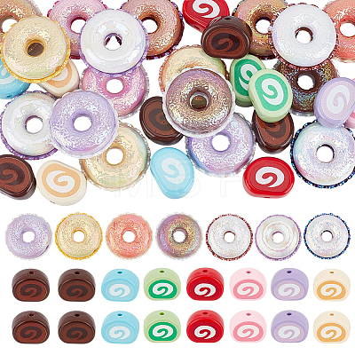 16Pcs 8 Colors Opaque Acrylic Imitation Food Beads OACR-PA0002-19-1
