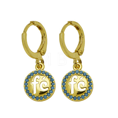 Brass Micro Pave Cubic Zirconia Leverback Dangle Earrings WGD91A9-04-1