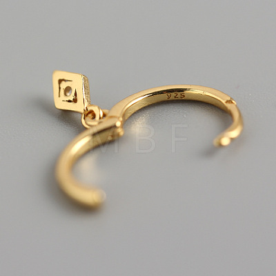 925 Sterling Silver & Clear Cubic Zirconia Hoop Earrings FS-WG61B48-02-1